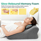Cúshion en V forma de espuma de memoria para dormir, aliviar el ardor estomacal y GERD – Cúshion de apoyo alto para dolores de espalda, después de operaciones y para leer, gris