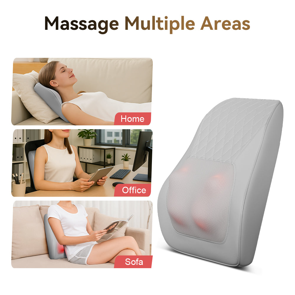 Cabezal de masaje shiatsu 3D con función de calor, masajeador portátil de 12V para el cuello y hombros, masajeador eléctrico para el dorso para uso en el hogar, oficina y automóvil, 12W de potencia