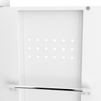 Gabinet de almacenamiento para herramientas de limpieza de 65" de color blanco con puertas con cerradura, estantes, varilla de colgado y anzuelos S