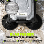 Aspiradora manual con una anchura de barrido de 68 cm, un depósito de recogida de suciedad de 24 L, mango ajustable plegable y sistema de cepillado de suelo con 3 broches