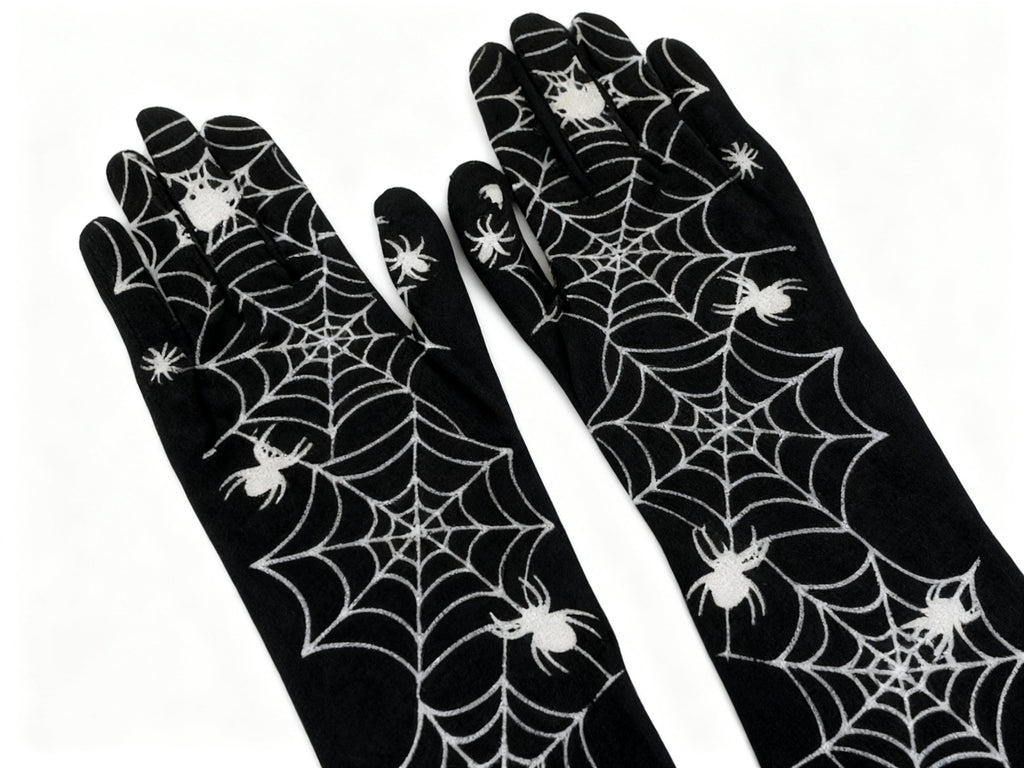 Guantes de Halloween con Telarañas