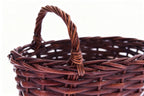 Cesta Mimbre Ovalada Caoba con Asa