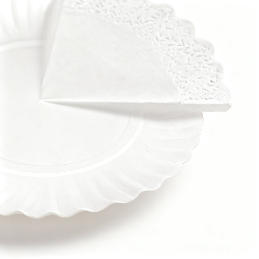 Bandeja Cartón Redonda Blanca Ø16cm 4 Uds FSC