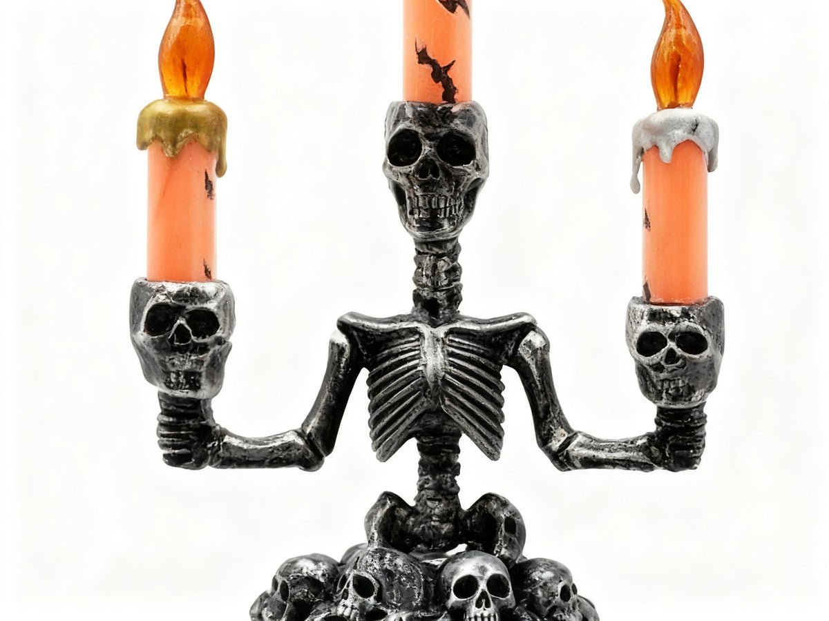 Lámpara de Calavera con Tres Velas para Halloween