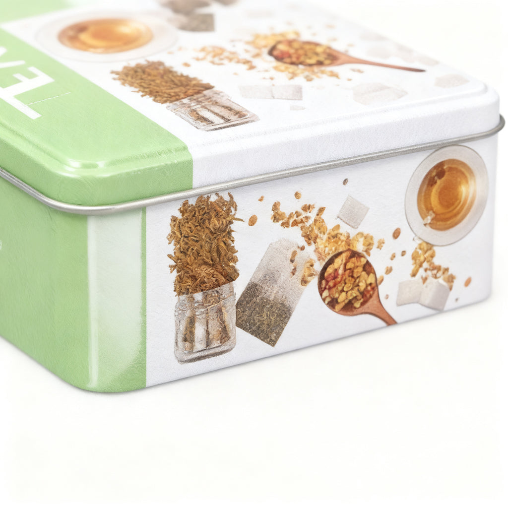 Caja Hojalata Relieve para Té