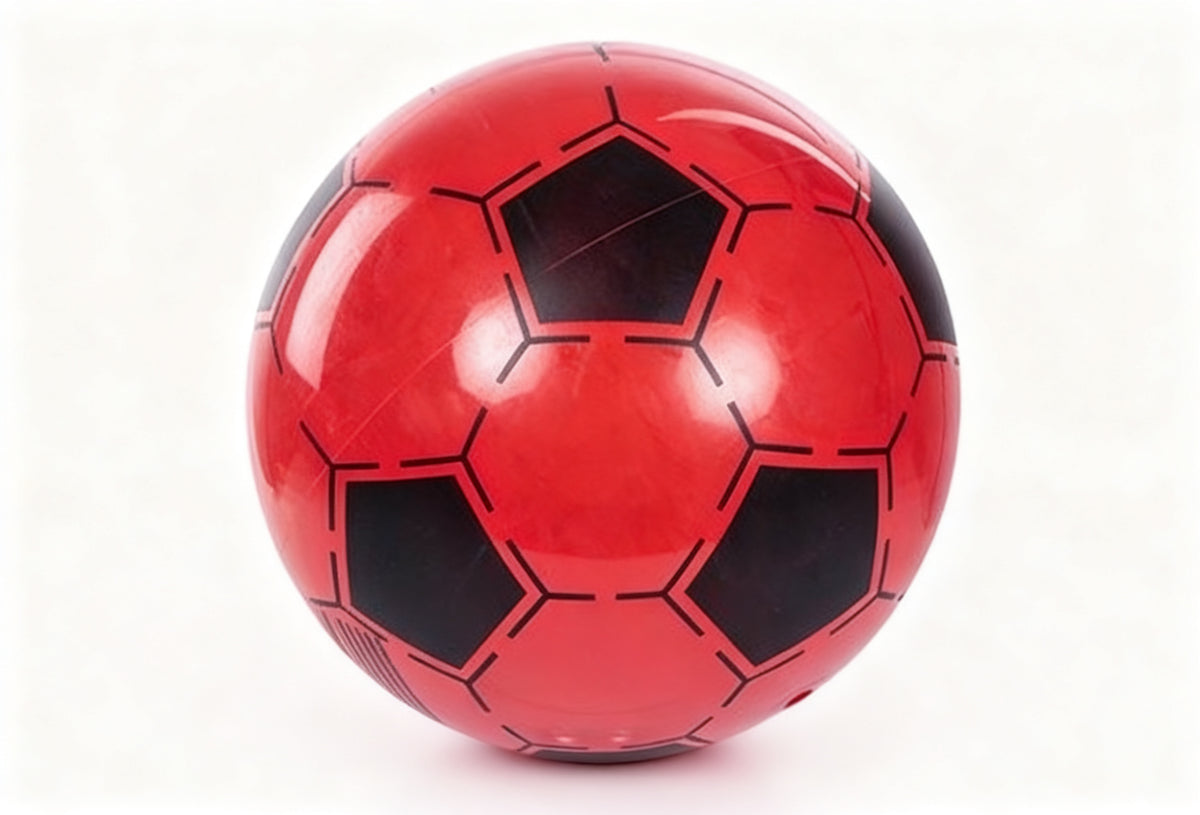 BALÓN PLÁSTICO FÚTBOL ROJO 22 CM