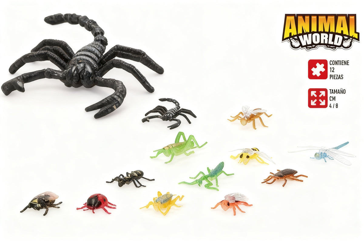 ANIMAL WORLD SET 12 INSECTOS