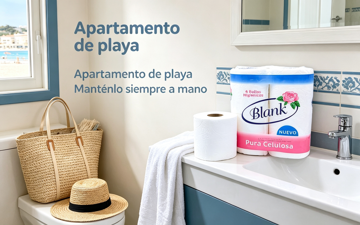 Blank Papel Higiénico 4 Rollos – Pura Celulosa, Extra Suave y Resistente