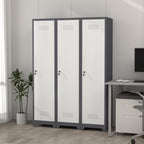 Gabinet de almacenamiento para limpieza de metal esbelto con puerta cerradora, estantes y barra de colgado, 65" de alto, organizador de utilidades para cocina, despensa, oficina, taller y garaje
