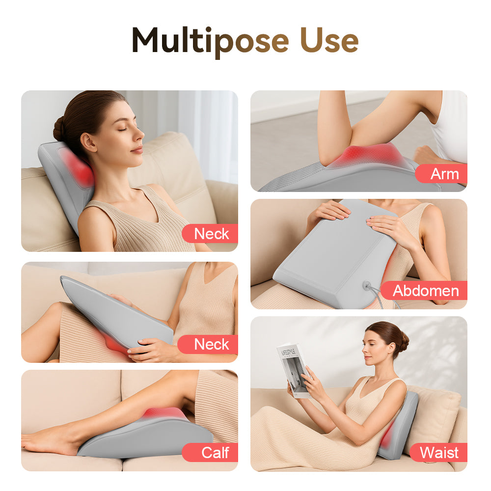 Cabezal de masaje shiatsu 3D con función de calor, masajeador portátil de 12V para el cuello y hombros, masajeador eléctrico para el dorso para uso en el hogar, oficina y automóvil, 12W de potencia