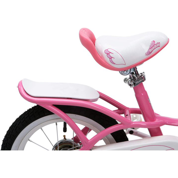 Bicicleta para Niñas y Niños de Color Rosa y Blanco, Segura y Ligera con Ruedas de Entrenamiento