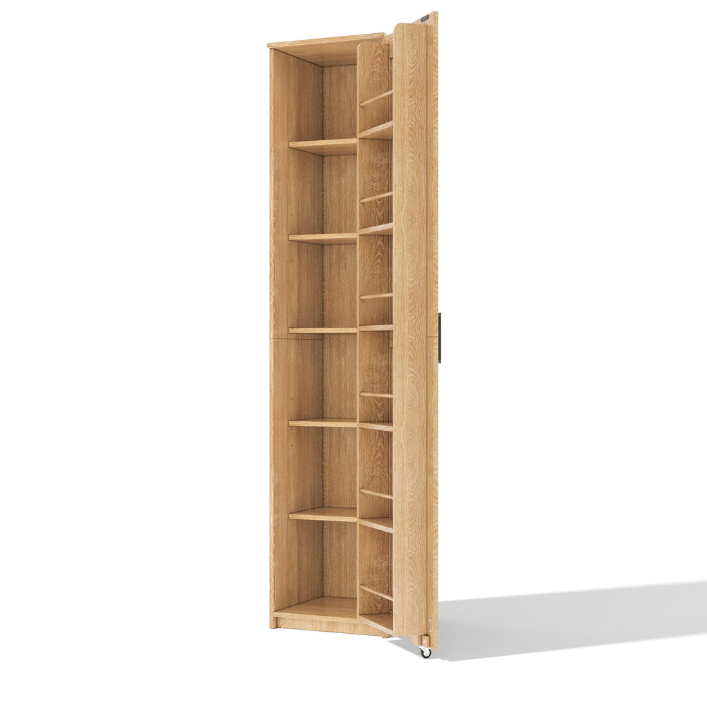 Armario de cocina, armario de almacenamiento alto con soportes para puertas y tabiques de empotramiento ajustables, armario de provisiones para salón, comedor y baño, 40 × 40× 183 cm