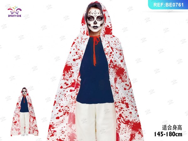 Capa de Halloween con manchas de sangre 120cm
