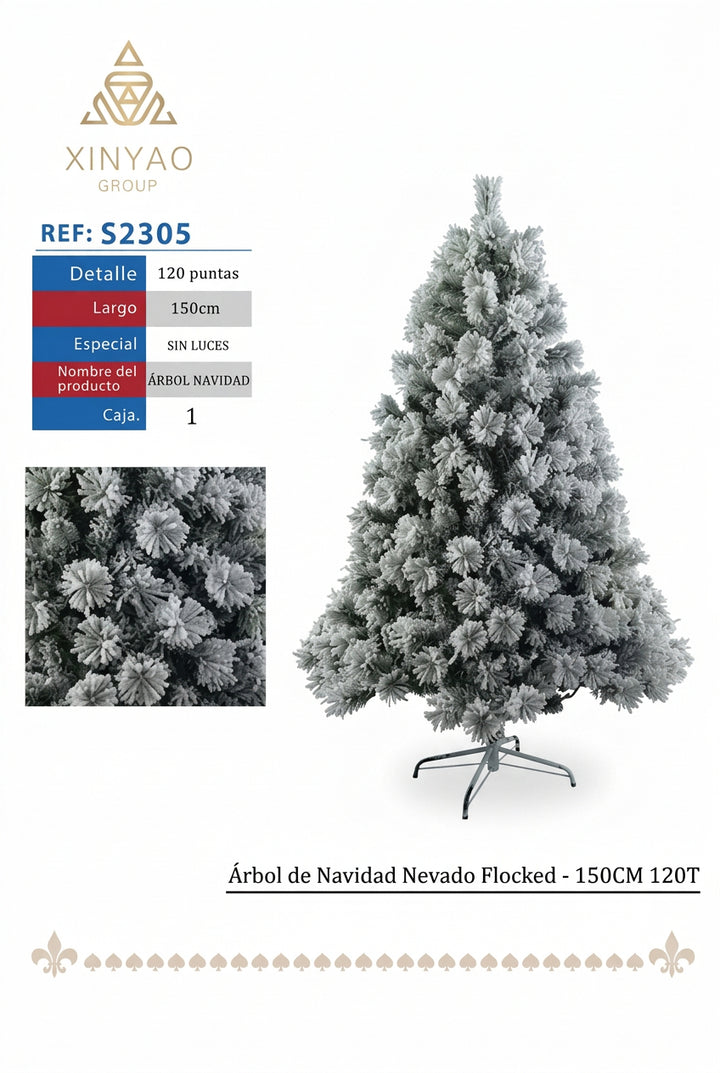 Arbol Navidad Nevado 150cm 120T