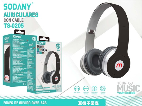 SODANY Auriculares con Cable TS-0205