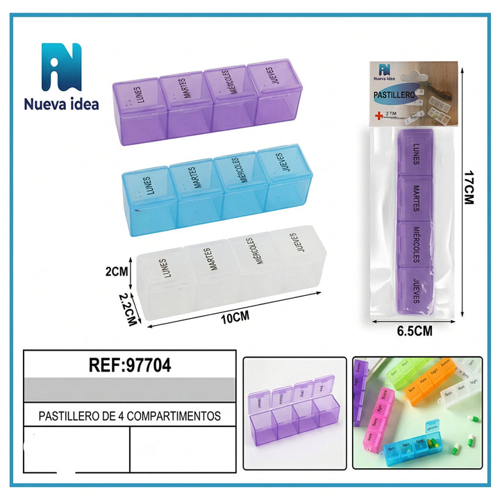 Pastillero de 4 Compartimentos