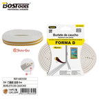 Burlete de Caucho Forma D Blanco 6m