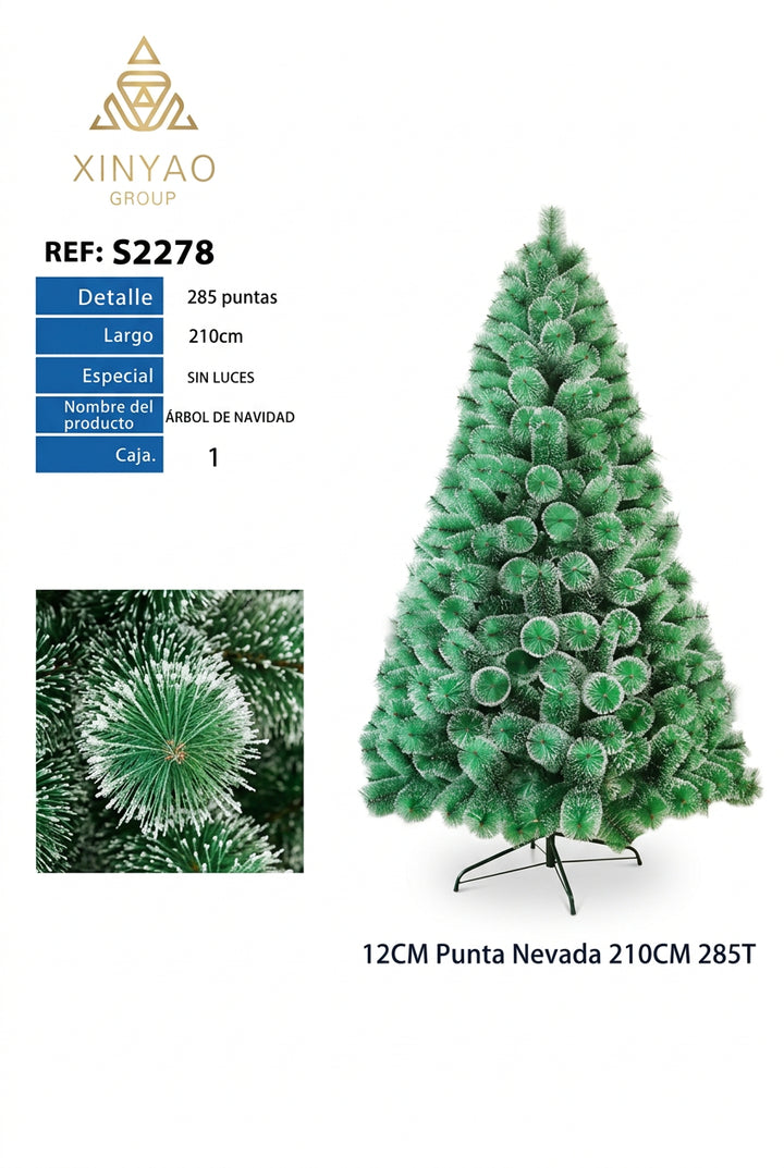 Arbol Navidad Nevado 210cm 285T