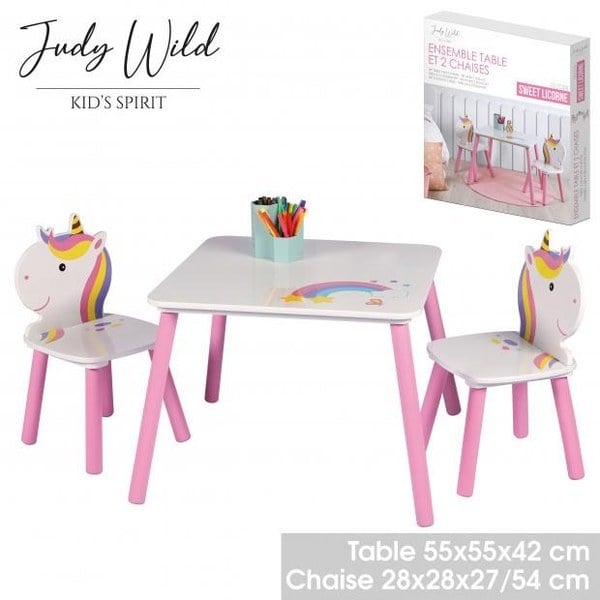 JUDY WILD SWEET LICORNE MESA Y 2 SILLAS