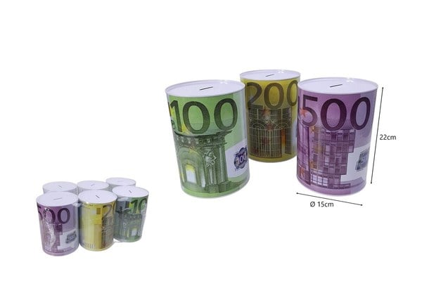 HUCHA METAL BILLETES D.15X22 cm