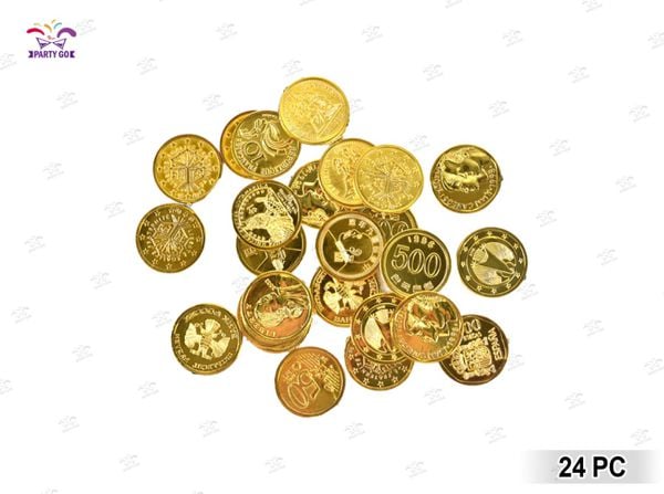 Monedas de Oro Pirata Simuladas Halloween 24 Unidades