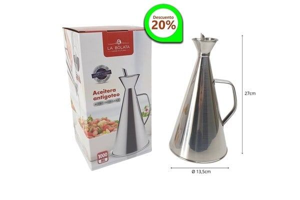 ACEITERA ANTIGOTEO ACERO INOX 1000ML