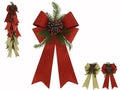 Lazo Decorativo Navideño 23x40cm con Pinas