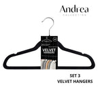 Set de 3 Perchas Terciopelo