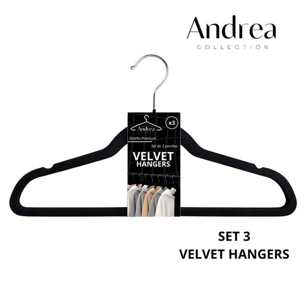 Set de 3 Perchas Terciopelo