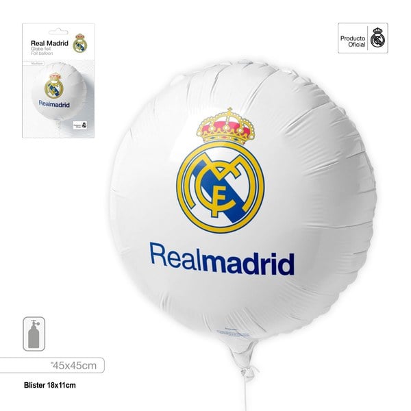 RM Globo Foil Real Madrid 45cm Pack 12