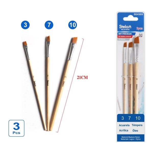 Set de 3 Pinceles para Bellas Artes