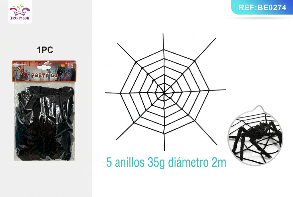Decoración de Telaraña Negra para Halloween