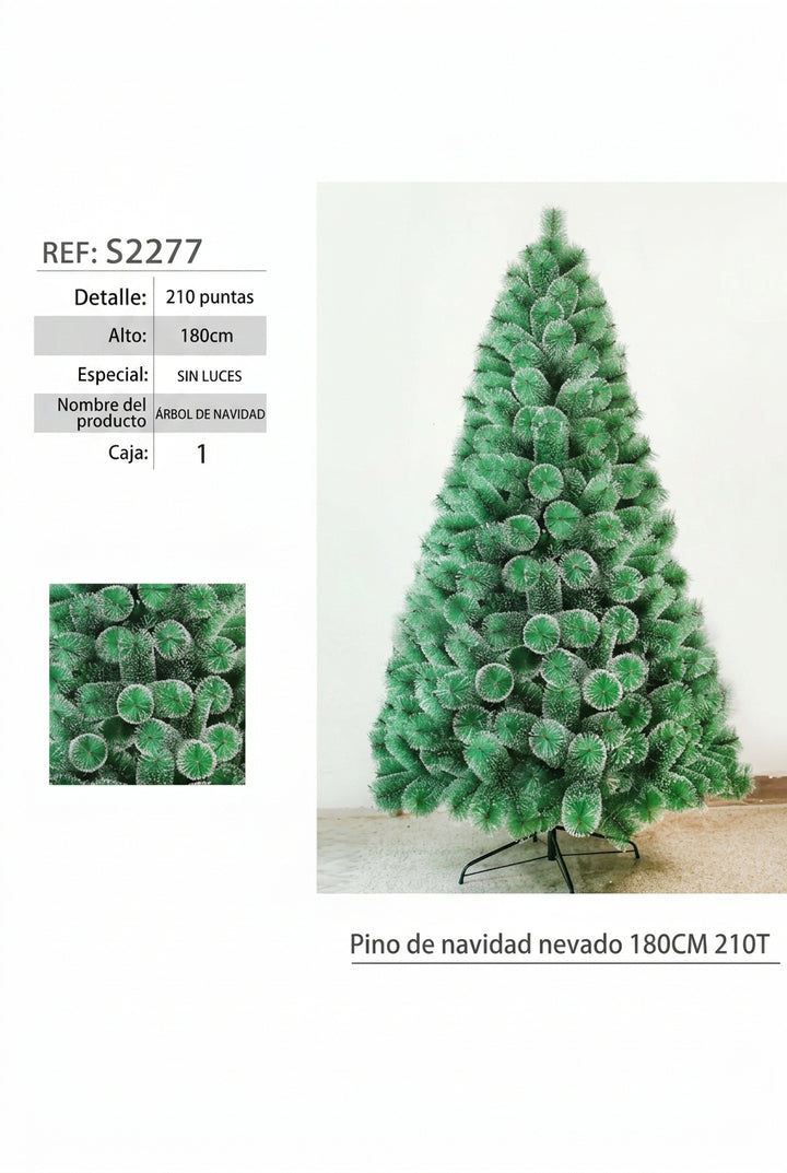 Arbol Navidad Nevado 180cm 210T