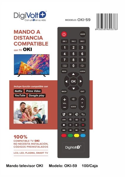 Mando Compatible OKI TV Modelo OKI-59