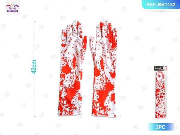 GUANTES LARGOS CON MANCHAS DE SANGRE PARA HALLOWEEN