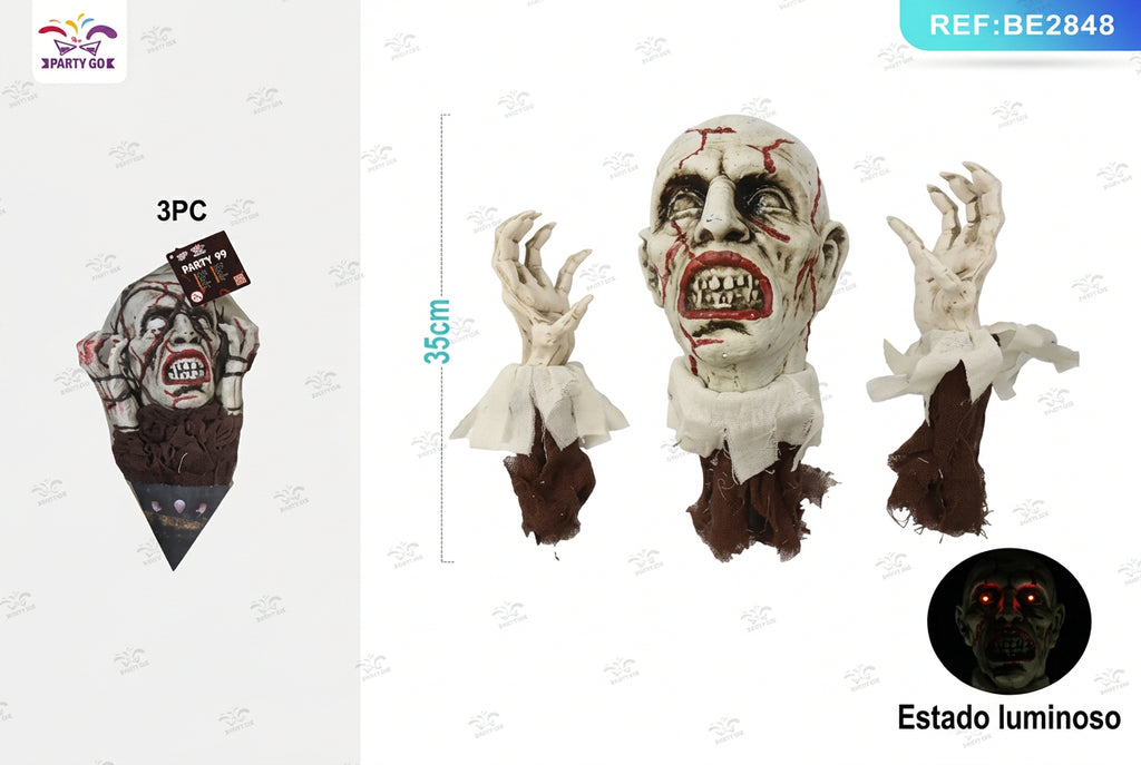 Fantasma de Tierra Halloween con Luz Roja (3 Uds.)