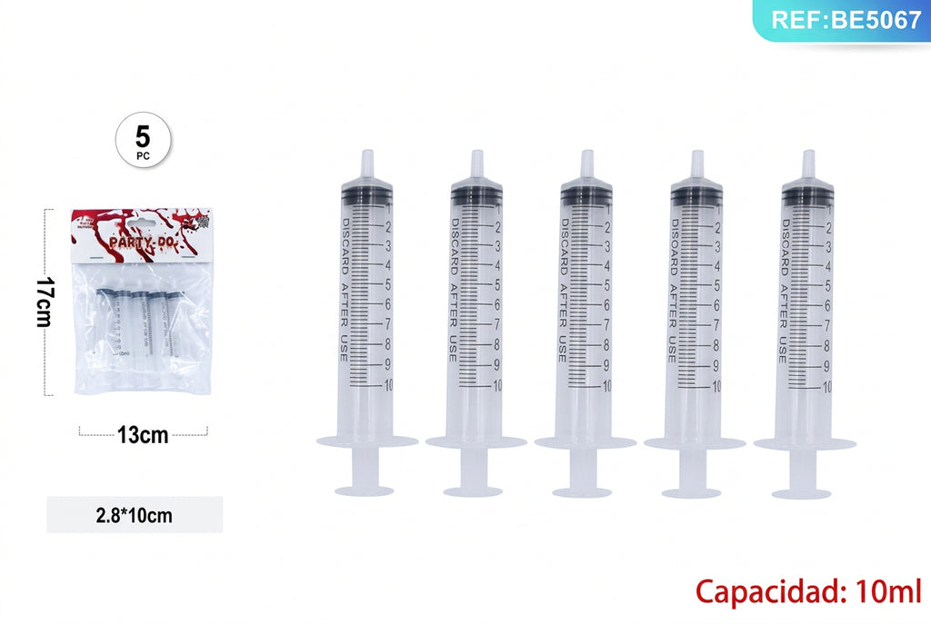 Jeringas de Halloween 10ml 5 piezas