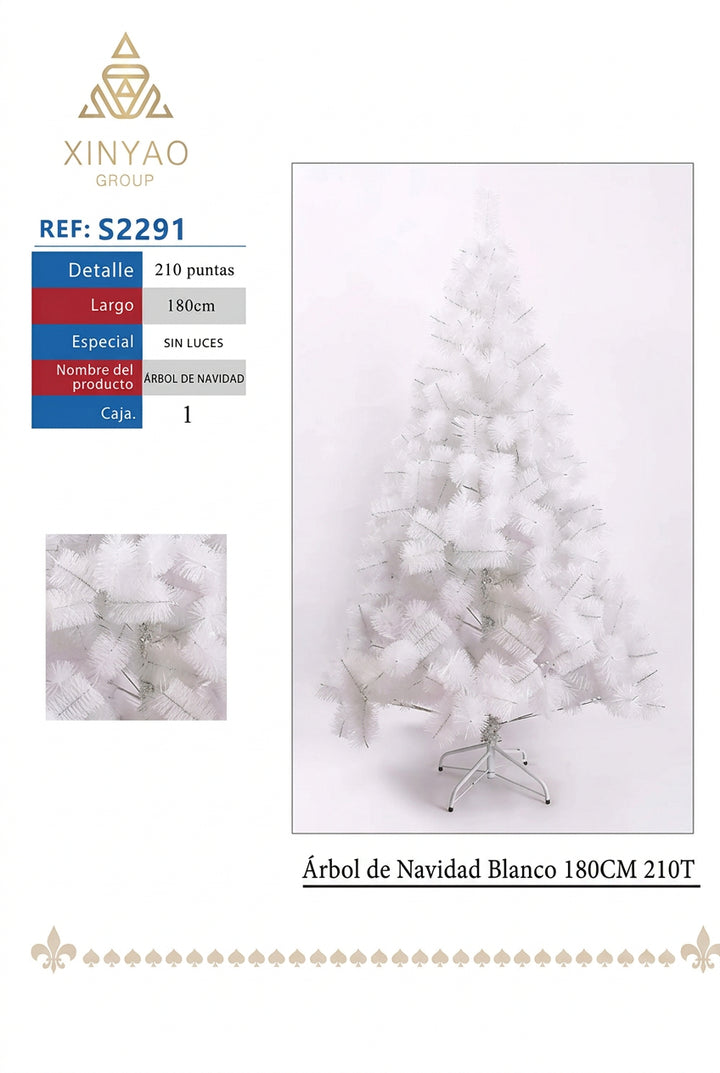 Árbol Navidad Blanco 180cm 210T