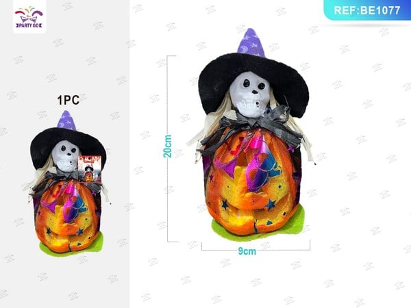 Lámpara Calabaza Halloween 9x20cm