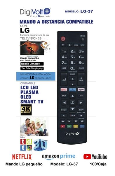 Mando Nuevo Compatible Pequeño para LG LG-37
