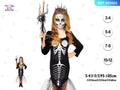 Nina Disfraz Sirena Esqueleto Negro