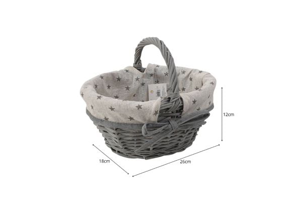 Cesta Mimbre Oval Pequeña con Asa