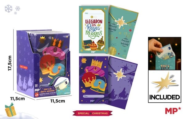 Sobres de Dinero Reyes Magos Navideños