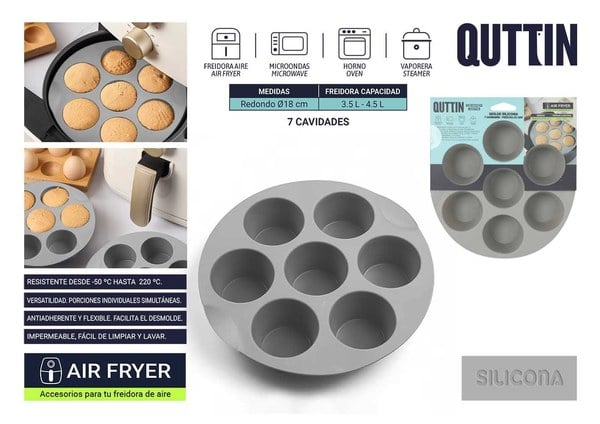 MOLDE SILICONA 7 HUECOS AIR FRYER QUTTIN