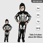 Disfraz de Esqueleto para Niño 3-4 Años