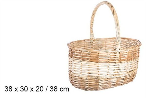 Cesta Mimbre Bicolor Alta Cádiz 38x30x20 cm