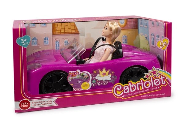 Coche Rosa Deportivo para Muñeca