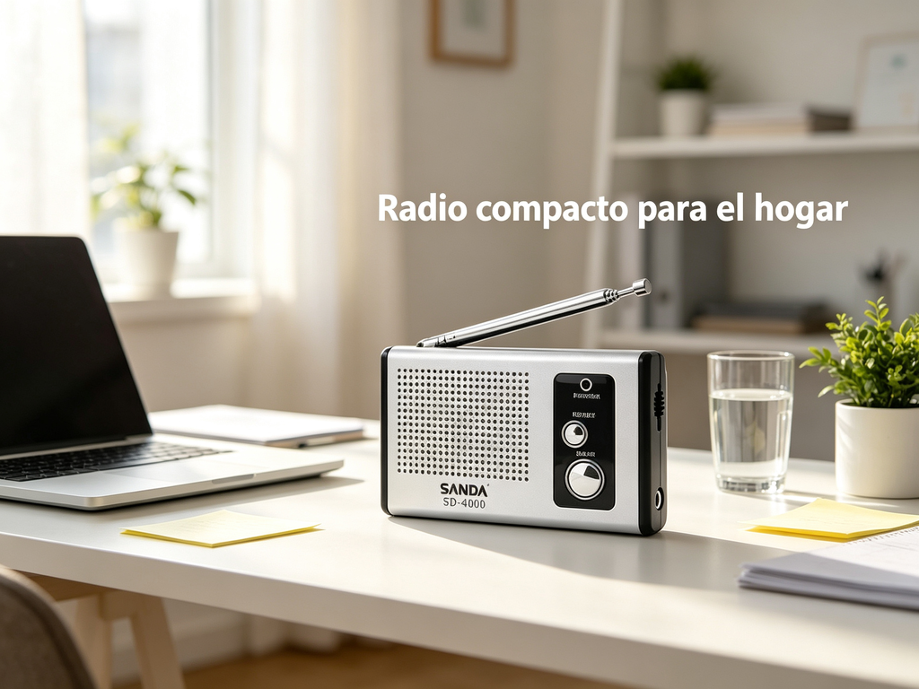 Radio Portátil SANDA + Pack Pilas AAA Panasonic, Radio Mini para Hogar y Exterior