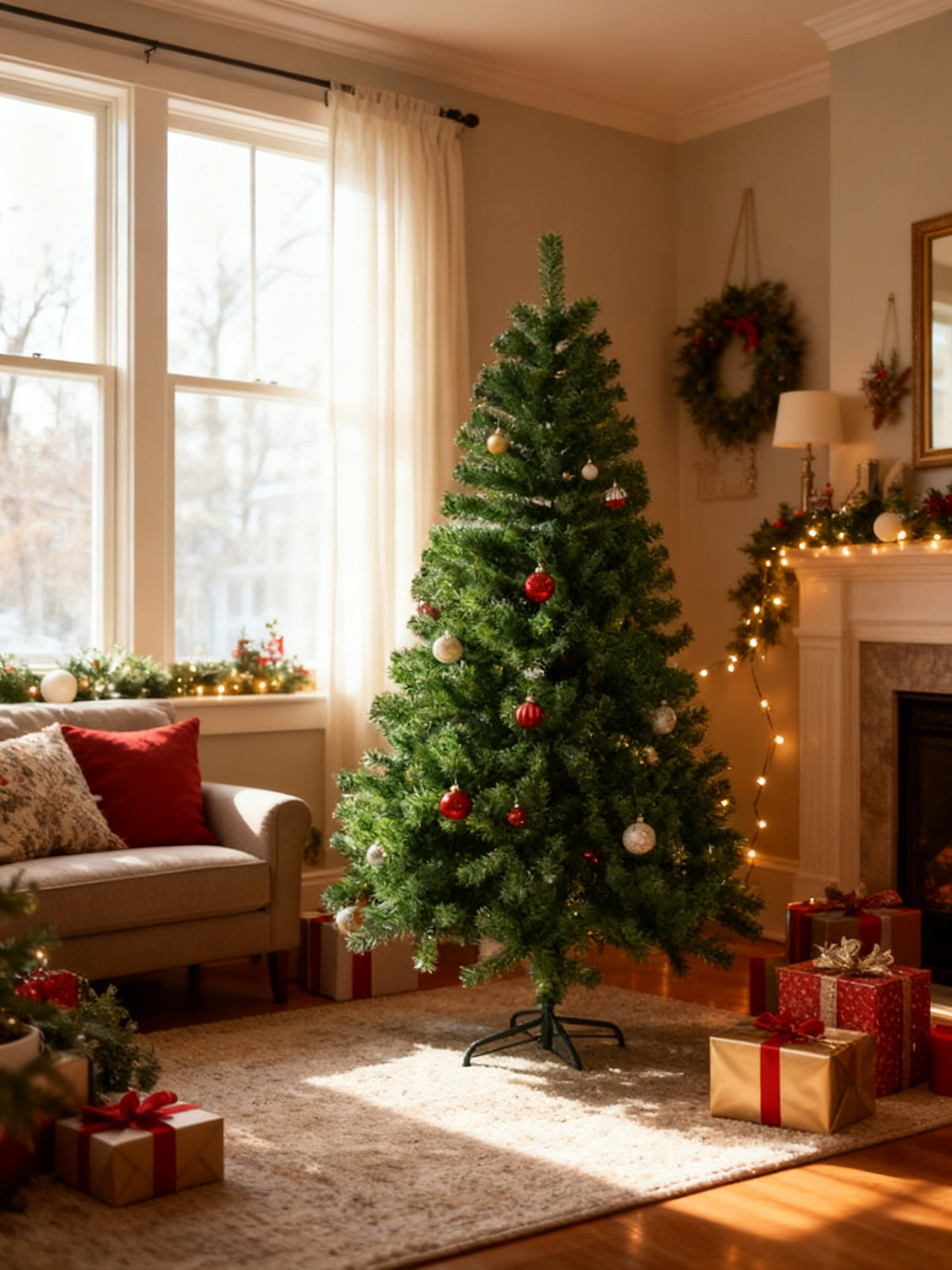 Árbol de Navidad de 60 cm sin luces con base de plástico