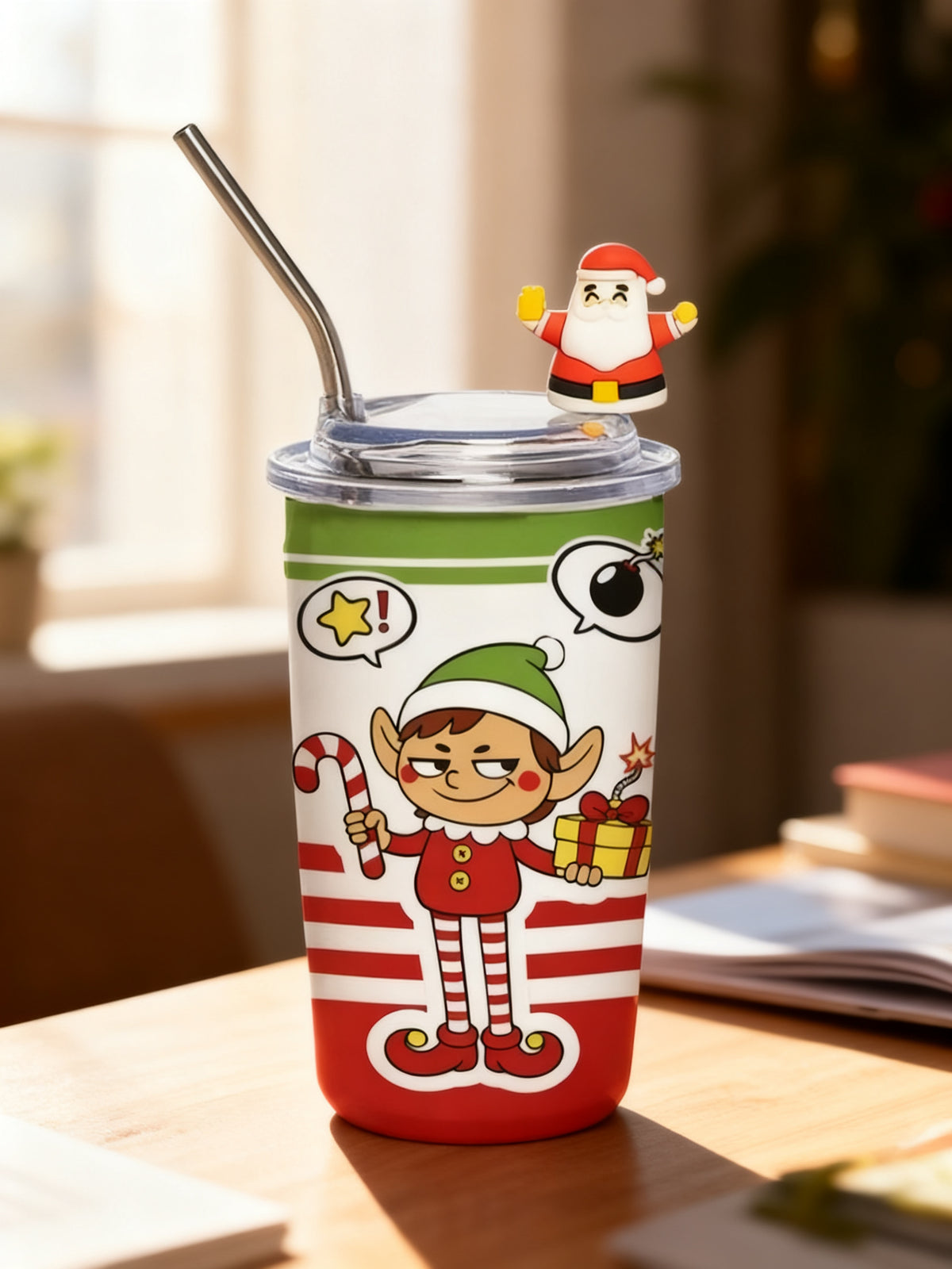 MUG TERMO 450 ML ELFO NAVIDEÑO